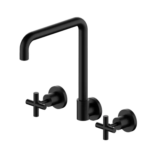 Picture of Nero X Plus Wall Kitchen Set Swivel Spout Matte Black