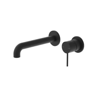 Picture of Nero Mecca Wall Basin/Bath Mixer Separete Back Plate 185mm Matte Black