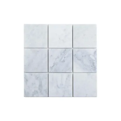 Picture of Natural Marble Mosaic Square 100x100 Carrara Tumbled